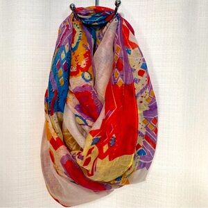 Bright Colorful Print Infinity Scarf
